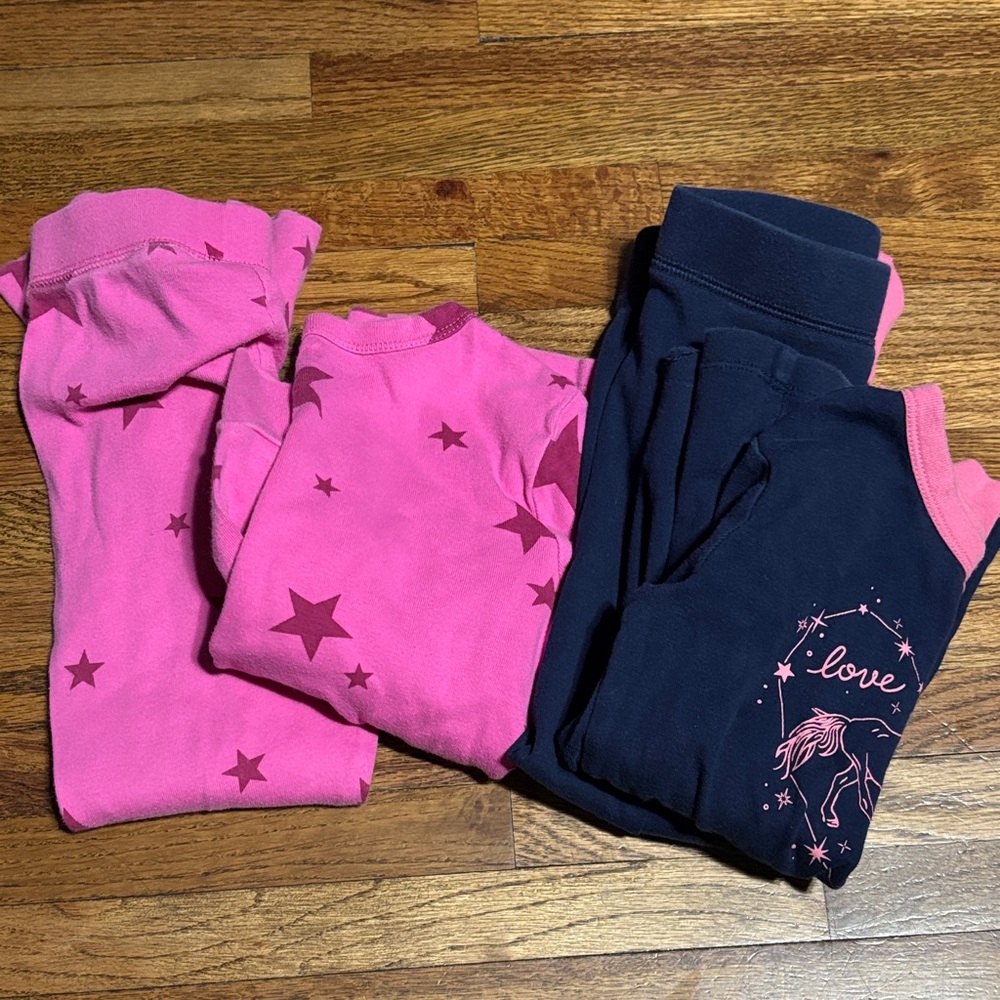 GAP Kids girls long sleeve pajama PJ sets pink and blue